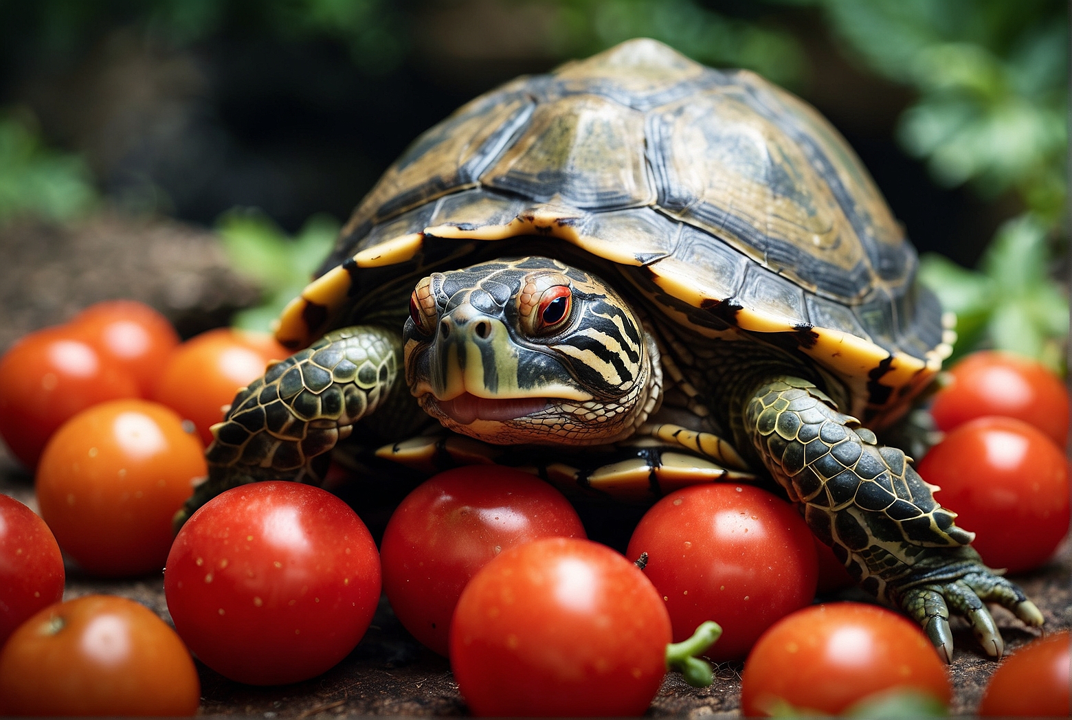 Can red-eared slider turtles eat tomatoes?